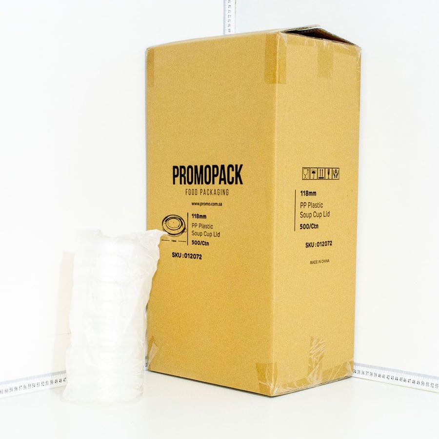غطاء علبة شوربة 118 مم بلاستيك حراري 500 حبة