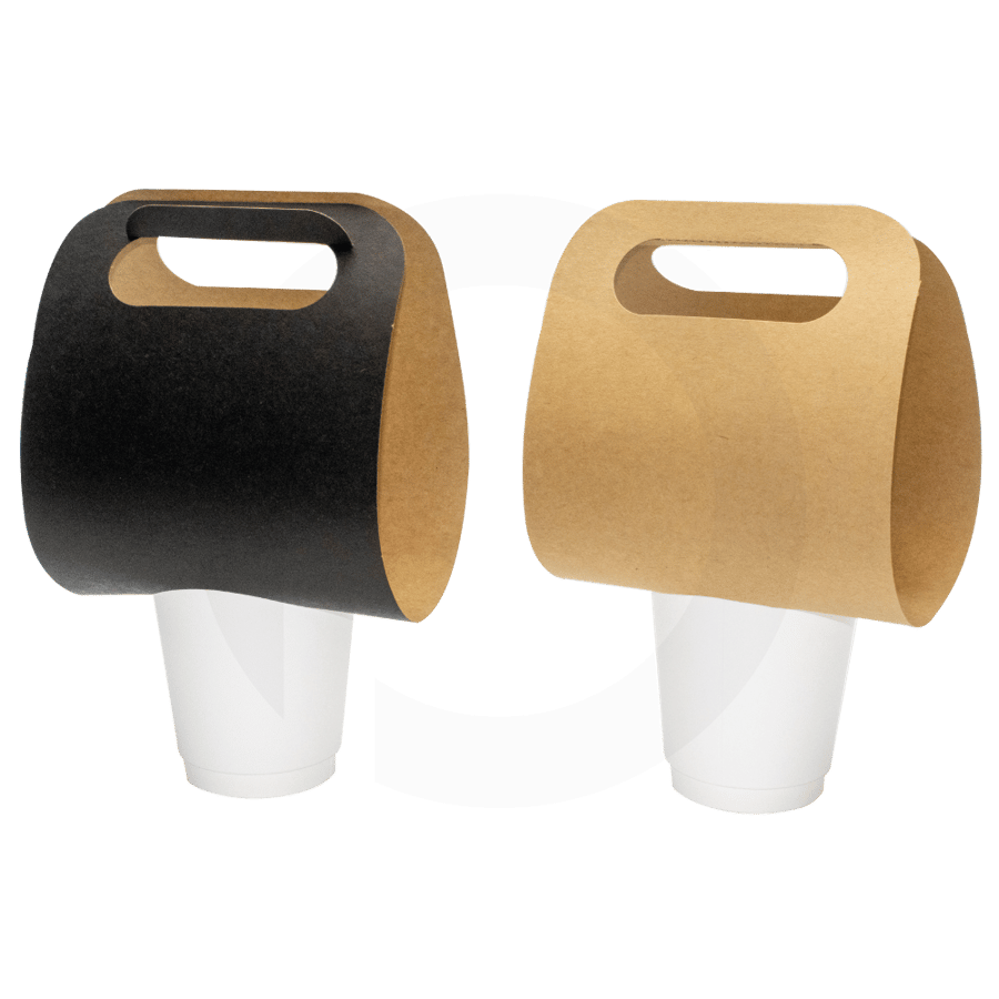 Black - 1 Cup Kraft Paper Holder 14×39cm 500/ctn