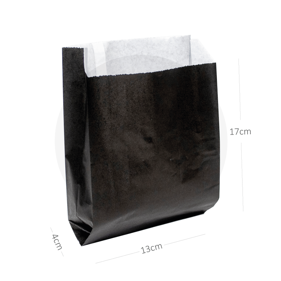 Black - DOUBLE Satchel White Paper Bag 1000/ctn