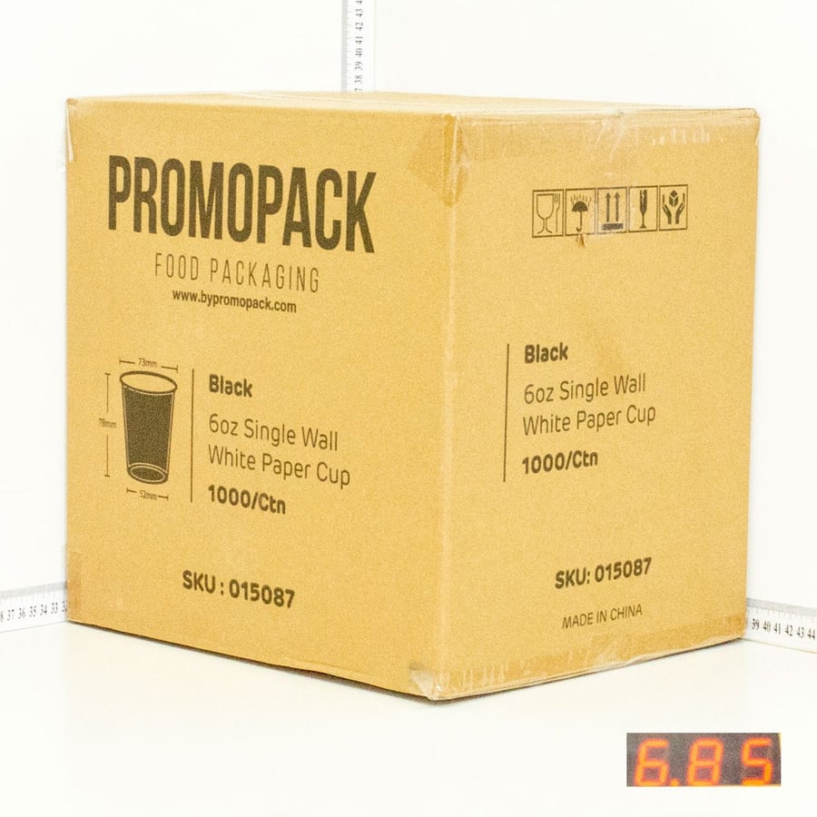 Black - 6oz Single Wall White Paper Cup 1000/ctn