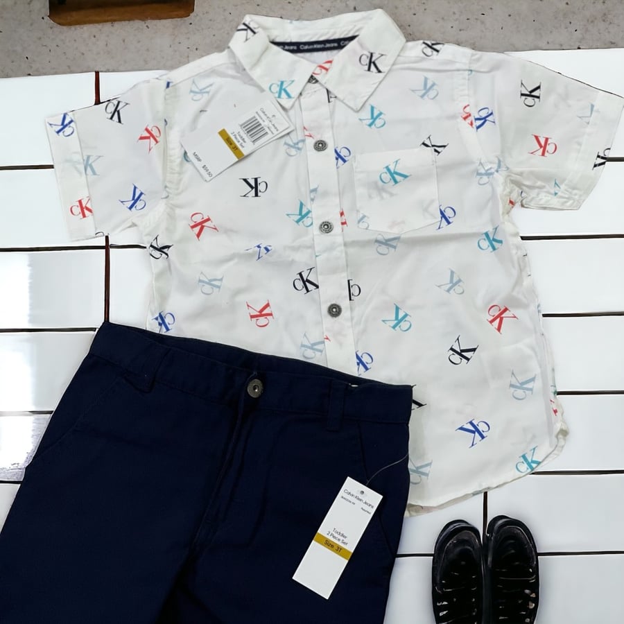 Children's Calvin Klein suit, shirt with shorts