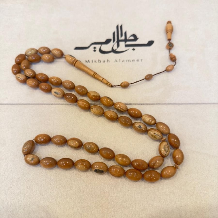 Rare mammoth ivory prayer beads, carved, amber royal workshop
