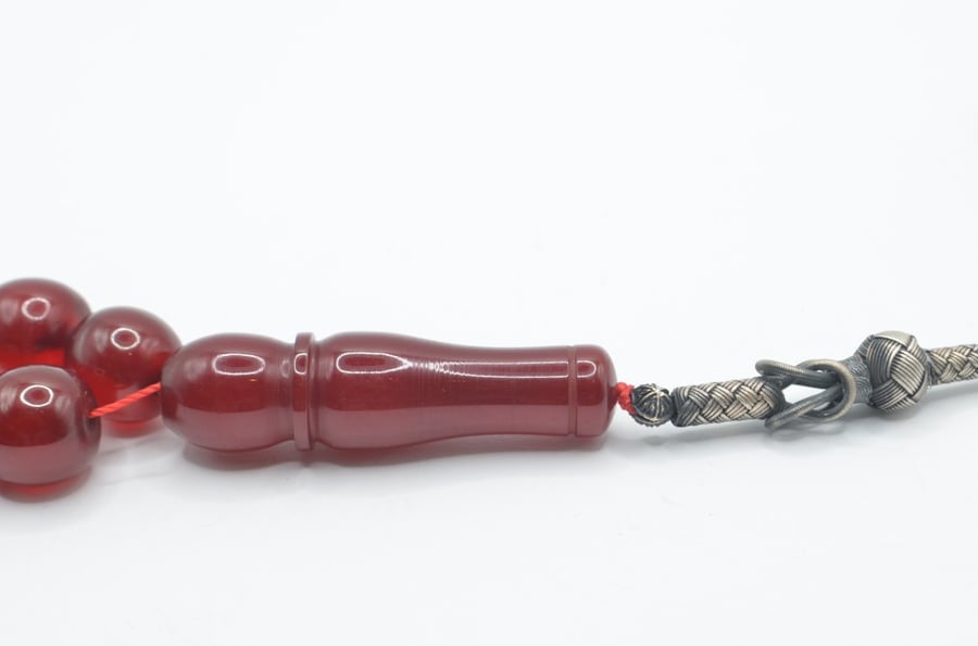 German Fatoran prayer beads, maroon color, 5 years old