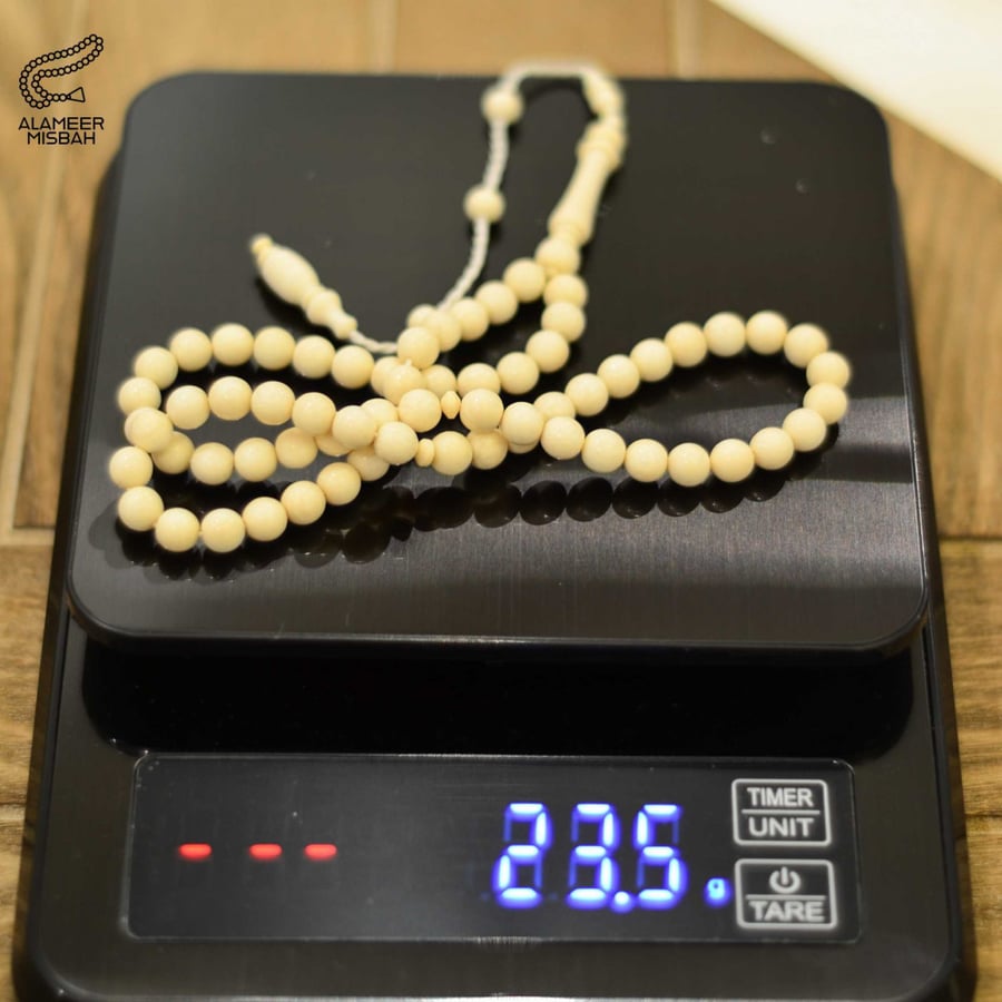 سبحه عاج ناب الفيل سادة 66 خرزه