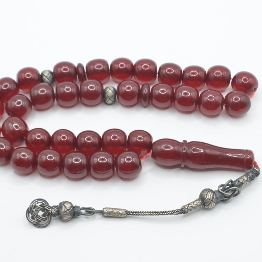German Fatoran prayer beads, maroon color, 5 years old