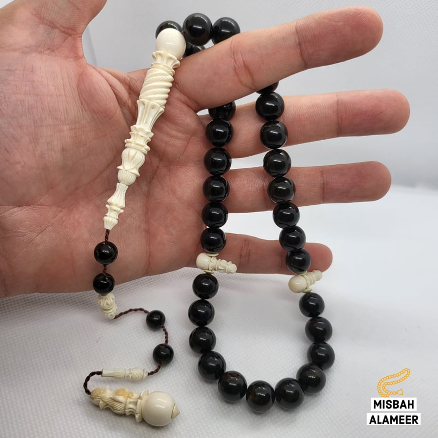 سبحه ظهر السلحفاه ( ترسه ) مع عاج ناب الفيل