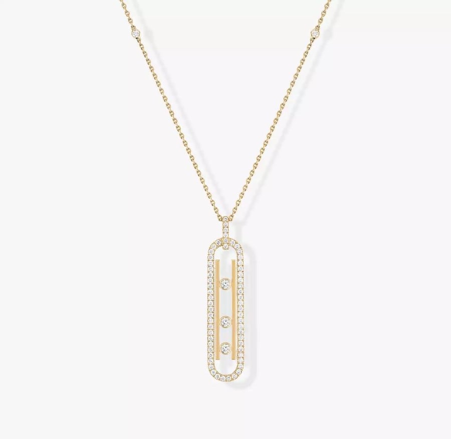 Messika long purple diamond necklace