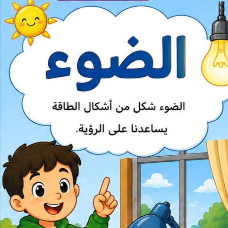 مطوية الضوء مادة العلوم الصف الثالث ابتدائي الفصل الدراسي الثاني جاهزة للطباعة