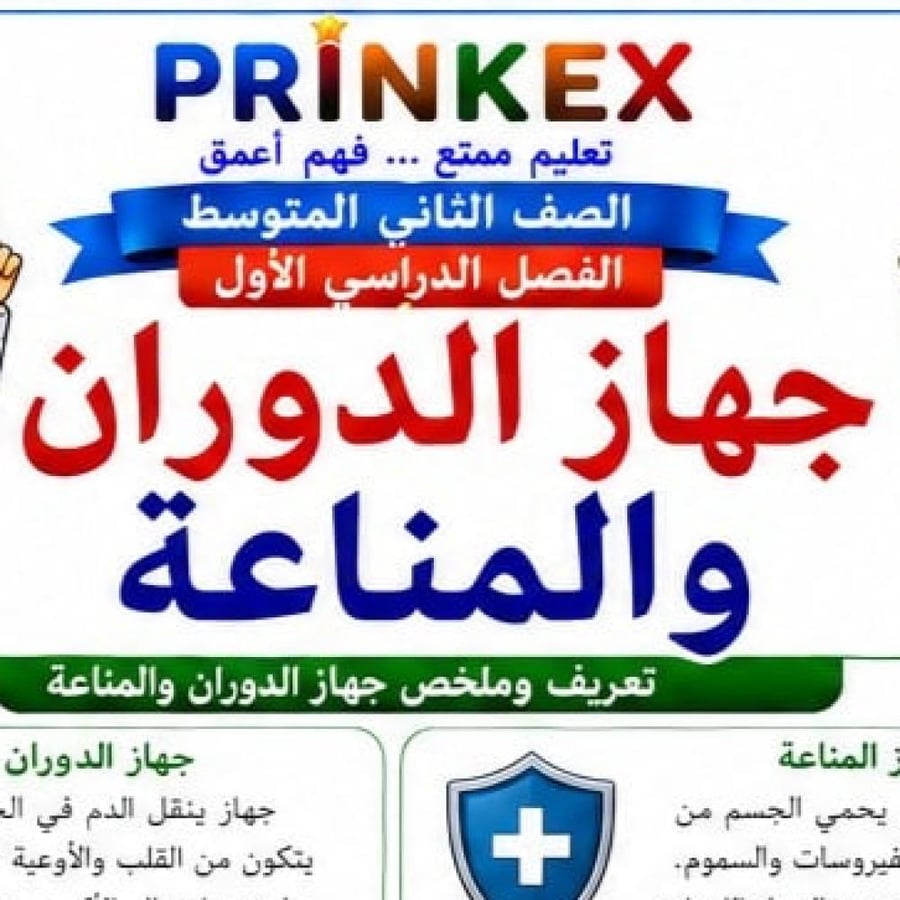 مطوية  جاهز الدوران والمناعة مادة العلوم الصف الثاني متوسط الفصل الدراسي الاول جاهزة للطباعة
