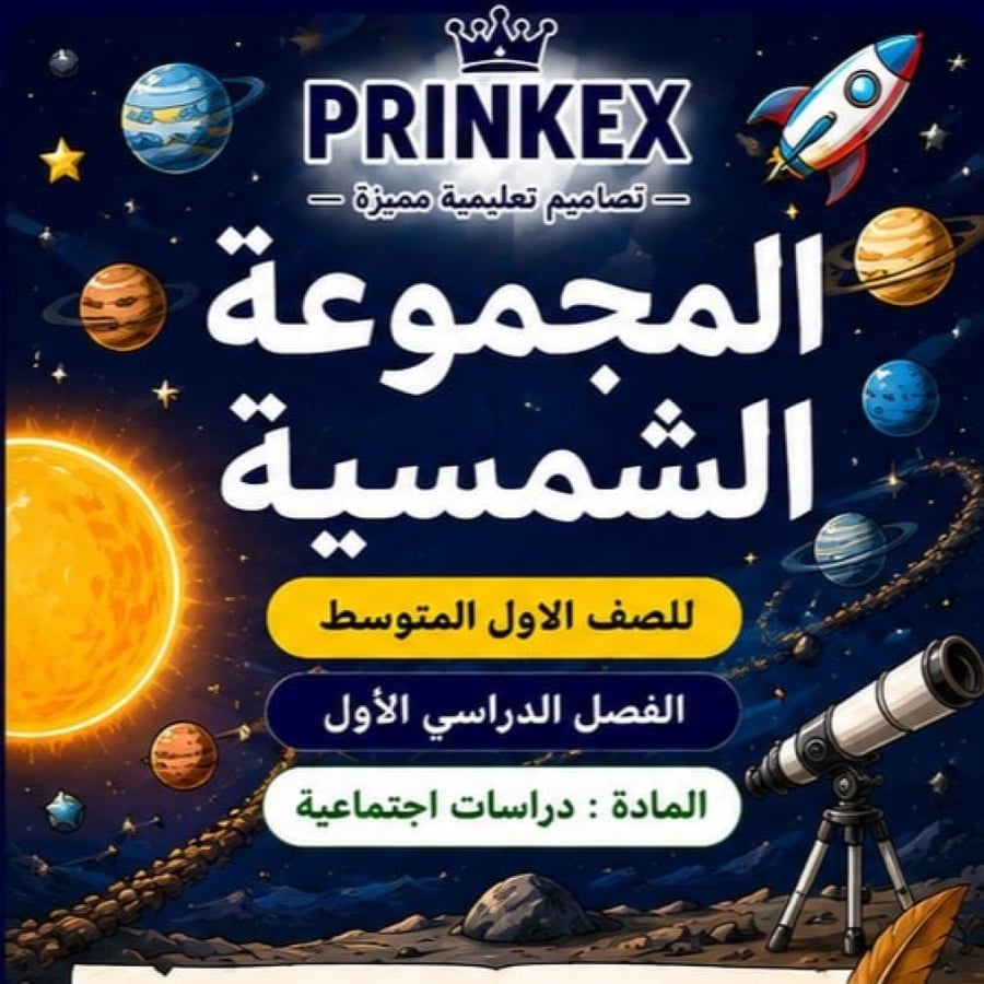 مطوية المجموعه الشمسية   الصف الاول متوسط مادة دراسات اجنماعية الفصل الدراسي الاول جاهزة للطباعة