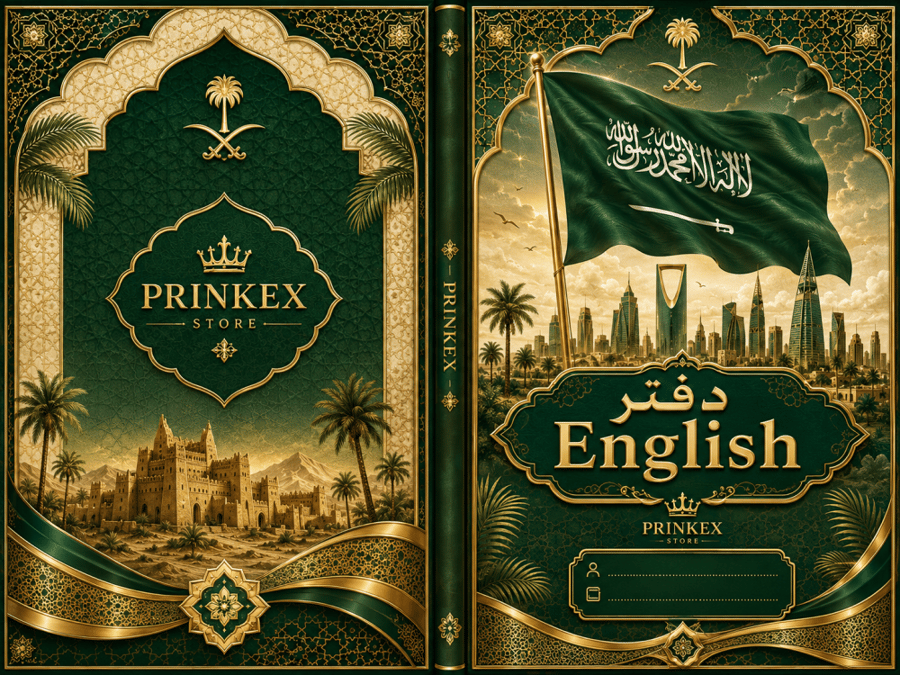دفـتر انجليزي  - بهوية المملكــة - جاهــــــــز للطــــــباعة
