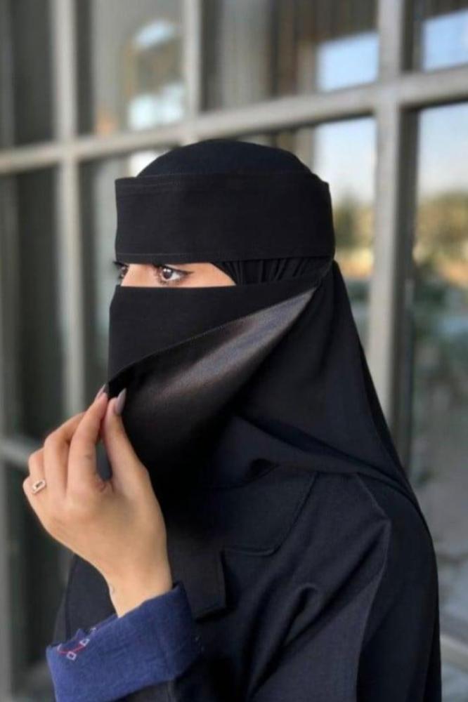 نقابات نقاب متجر فنون عبايات عبايه عباية النقابات والطرح نقاب مبطن فخم
