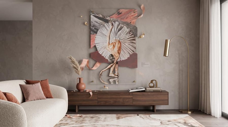 Premium transparent acrylic painting including holders size 100*70 cm