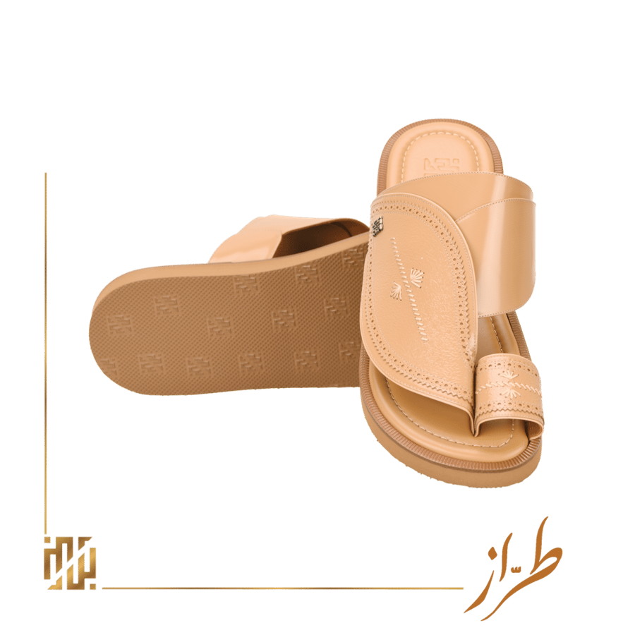 Embroidery and Zil shoe in beige color