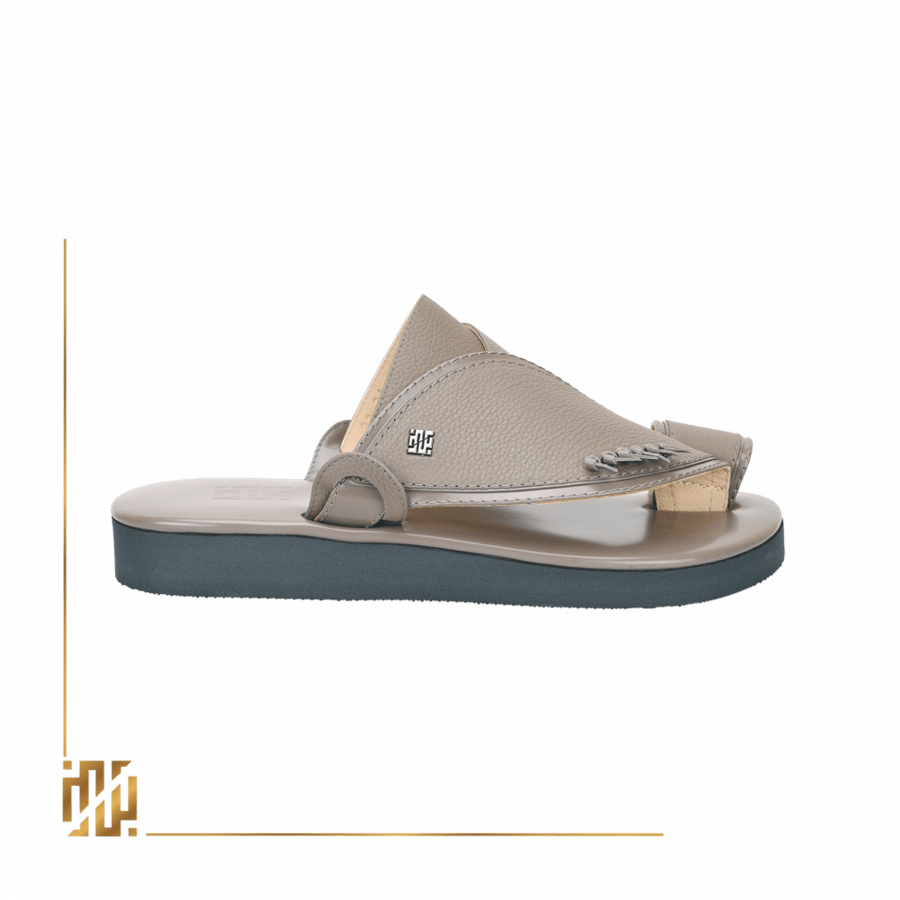 A shoe in Scottish style in gunmetal gray