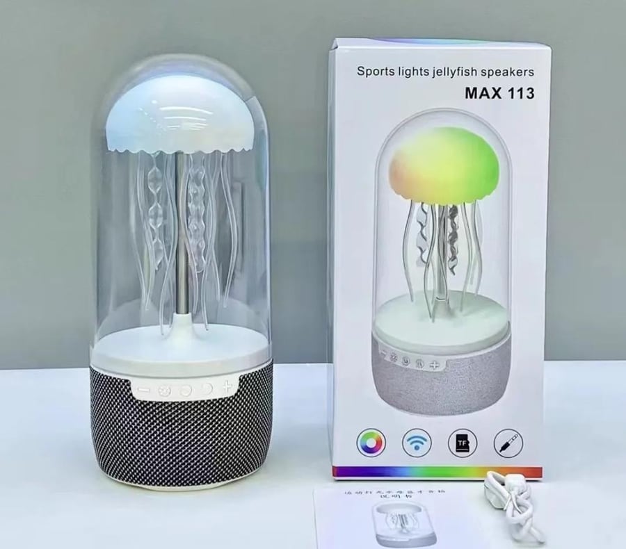 مكبر صوت Jellyfish Bluetooth - عرض ضوئي LED ملون، تصميم أخطبوط إبداعي، مشغل موسيقى لاسلكي للمنزل،