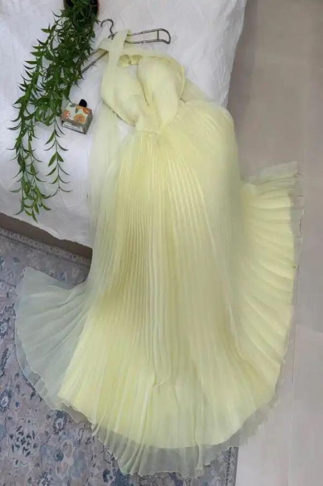 Lemon dress, fabric gazar chiffon