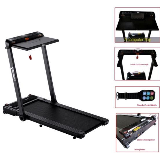 جهاز سير المشي ذكي مع حامل لابتوب بقوة 1.5 Smart Treadmill with Laptop Tray