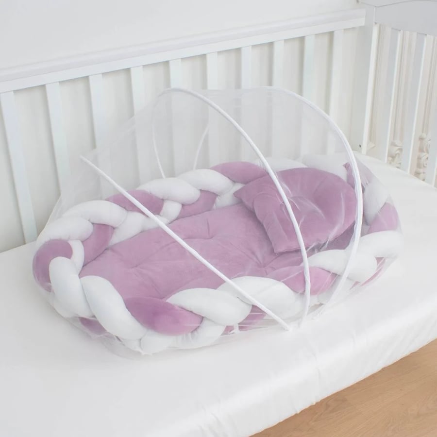 Braided cradle with mosquito net