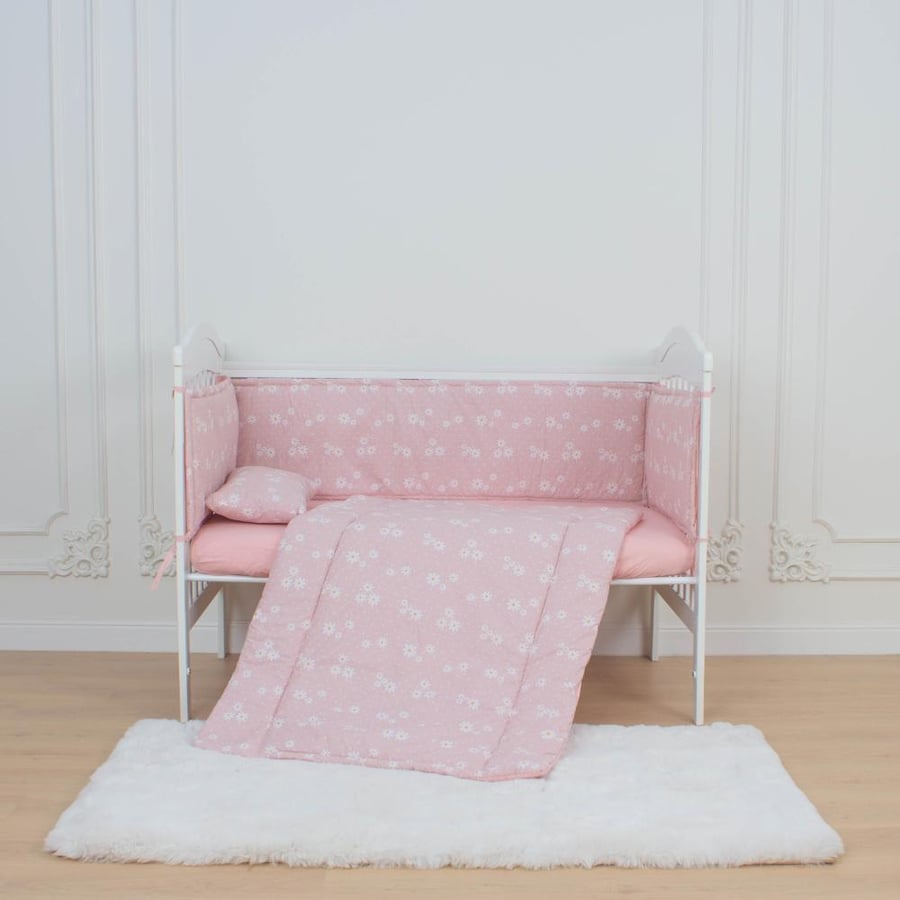 7-piece baby crib mattress and bumper set