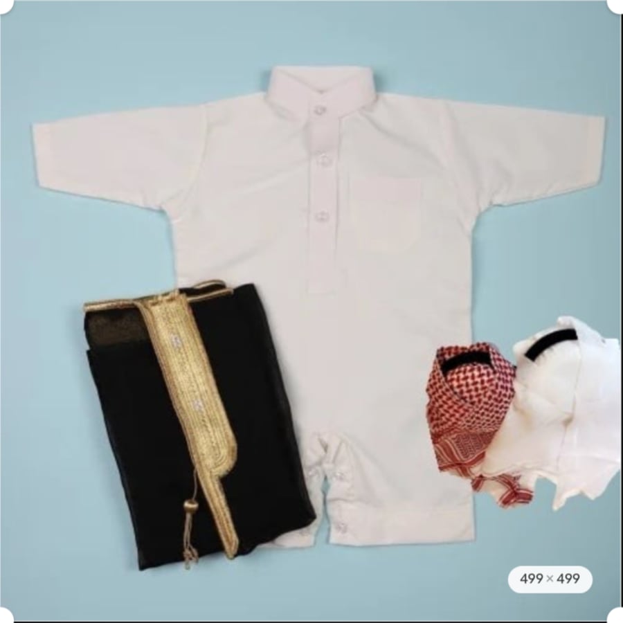بكج أطفال ثوب تفصيل سعودي  وبشت وشماغ جاهز