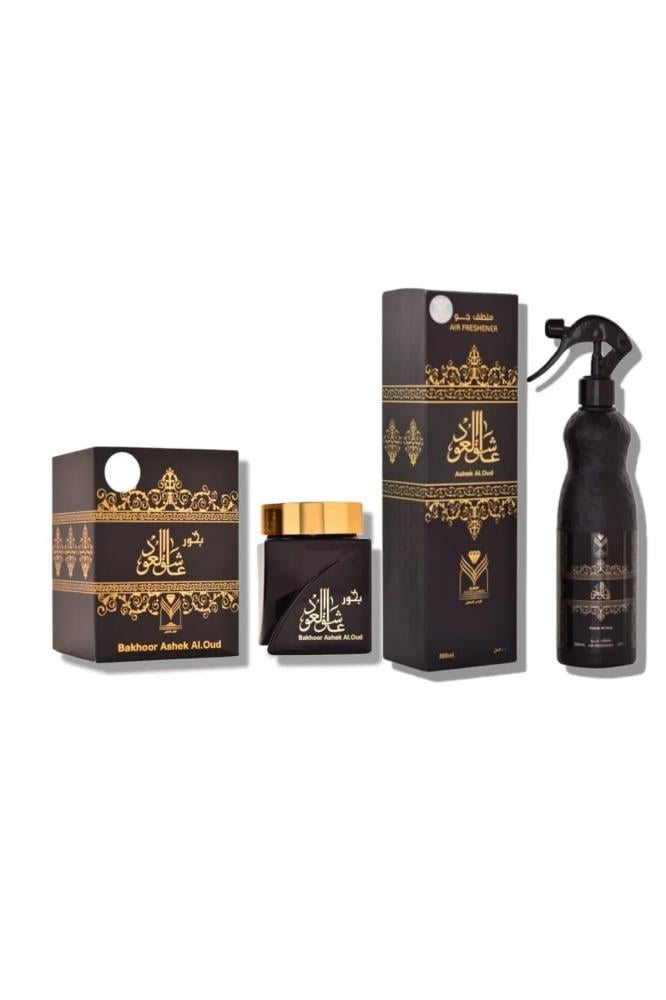 بخور عاشق العود 30 جرام و معطر عاشق العود 480مل من ألماس