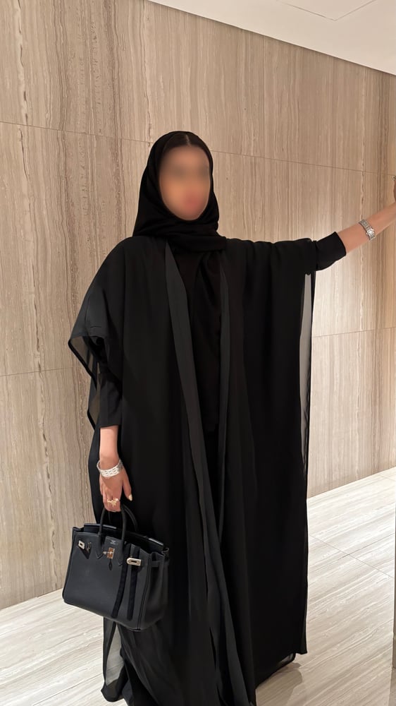 عباية كلوش بلاك بيري مع شيفون أسود B16