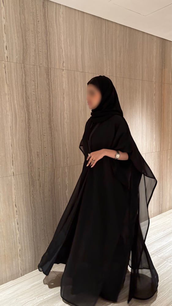 عباية كلوش بلاك بيري مع شيفون أسود B16