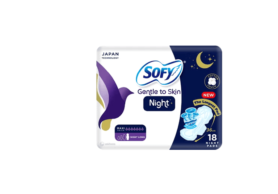 Sofy Sanitary Pads Comfort Night Long with Wings 18 Pads 52213N