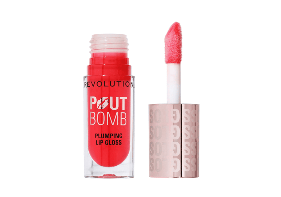 Revolution Lip Gloss with Bubble Bumpling, Red Cherry Transparent