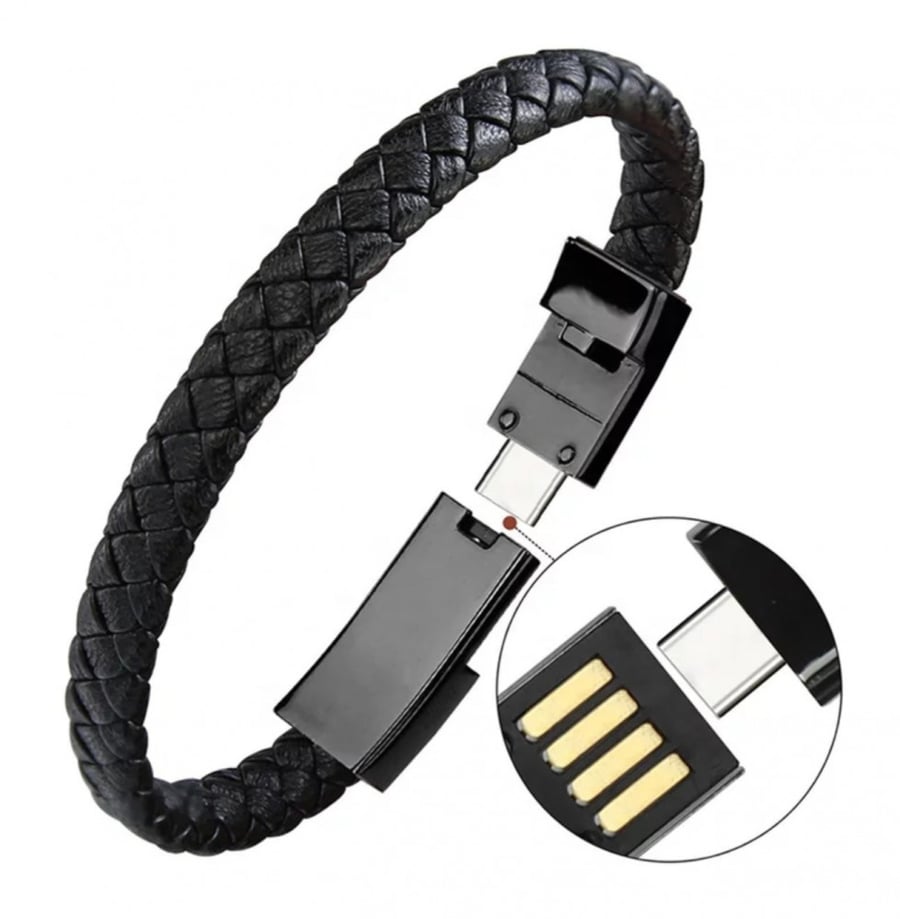 اسوارة لليد تتكون من كيبل شاحن USB ومخرج للشحن Type C (يوجد مقطع فيديو للمنتج)