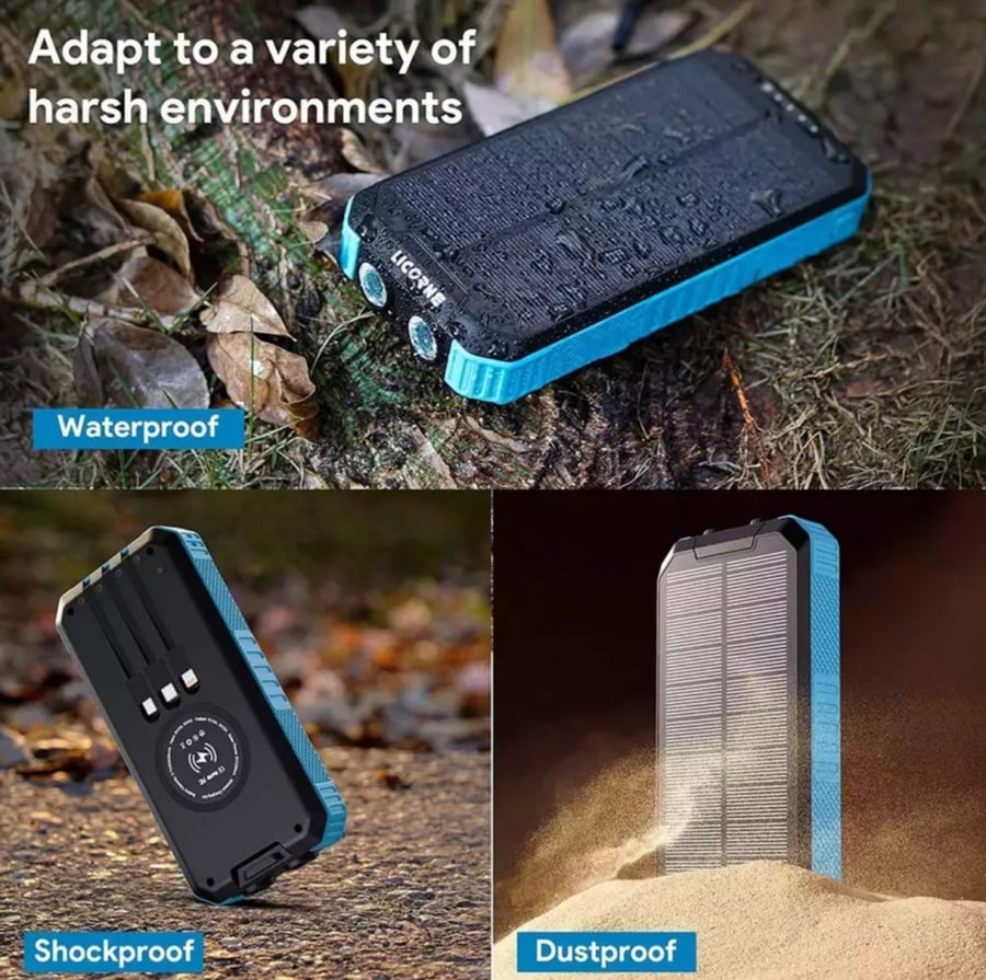شاحن متنقل السعة 30000mAh يشحن 5أجهزة في وقت واحد + شحن لاسلكي