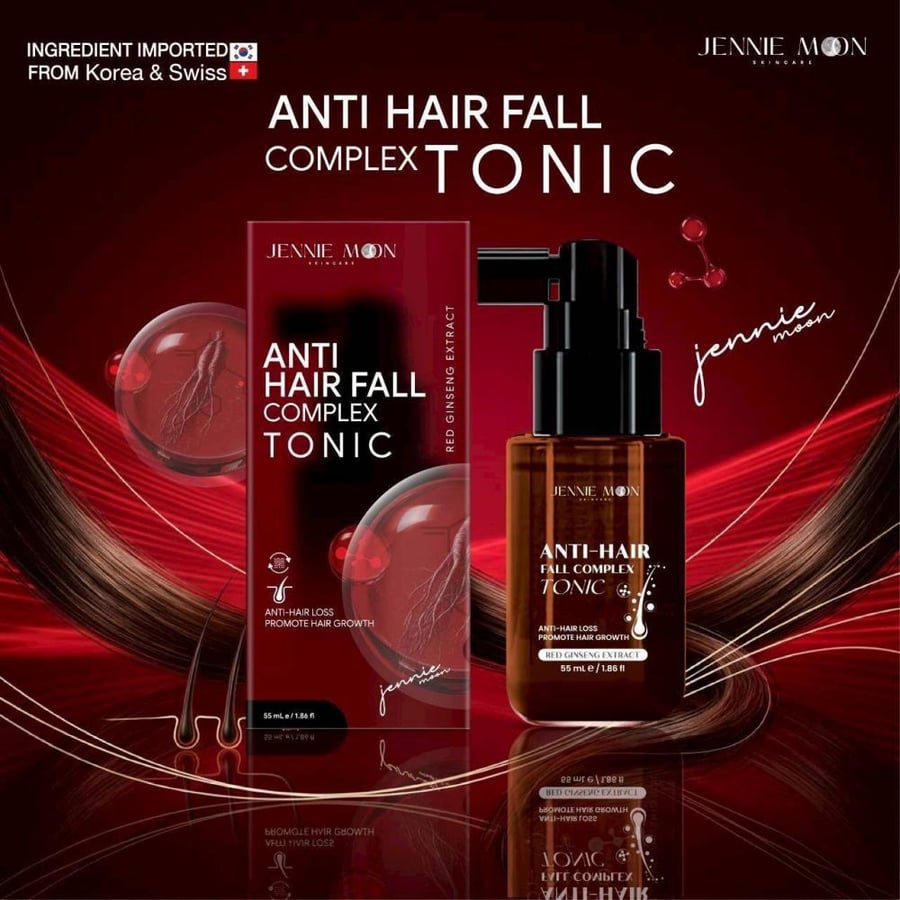 تونيك جيني مون المضاد لتساقط الشعر بخلاصة الجينسنغ الأحمر 55 مل | Jennie Moon Anti Hair Fall Complex Tonic