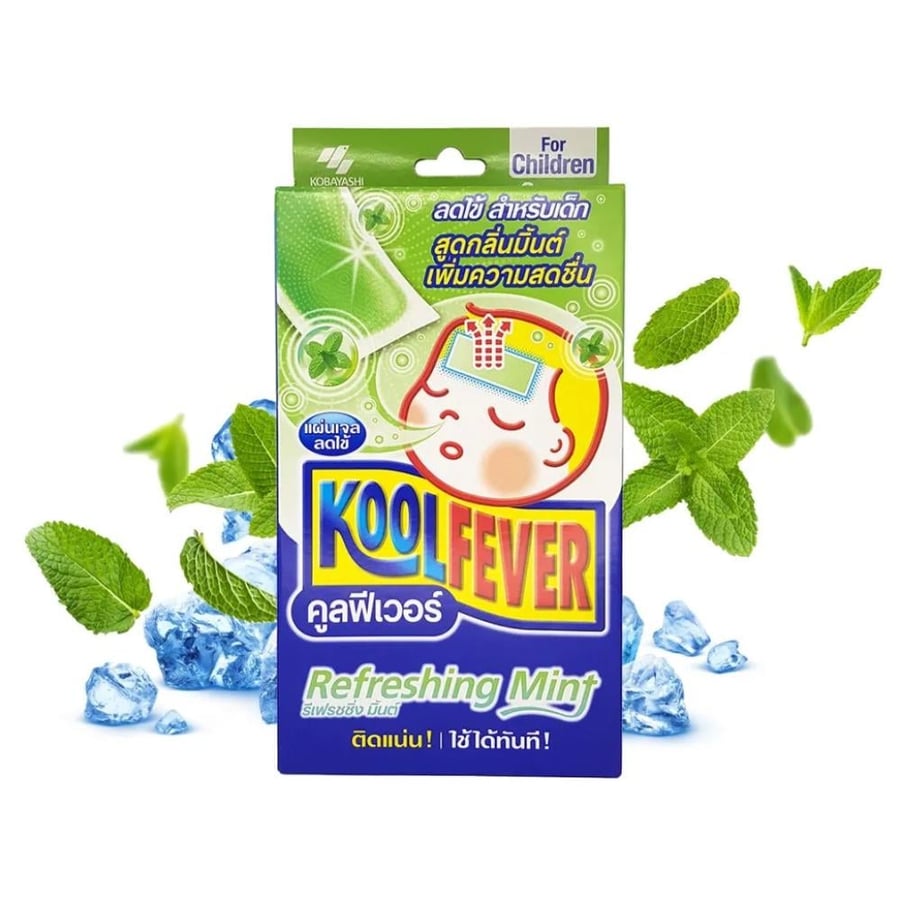 لاصقات كول فيفر للأطفال بالنعناع لتبريد وخفض الحرارة الفوري – Kool Fever Refreshing Mint Cooling Gel Sheets