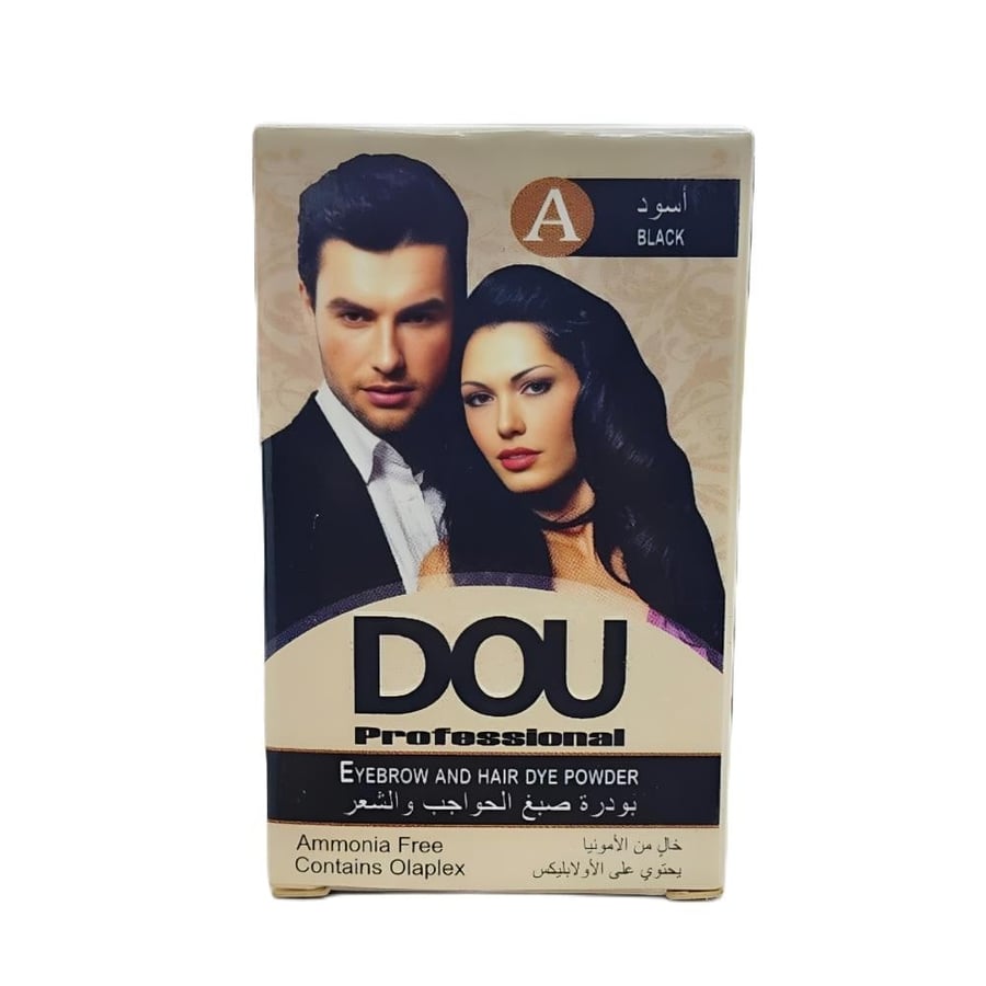 مسحوق صبغ الشعر والحواجب من دو-اسود A