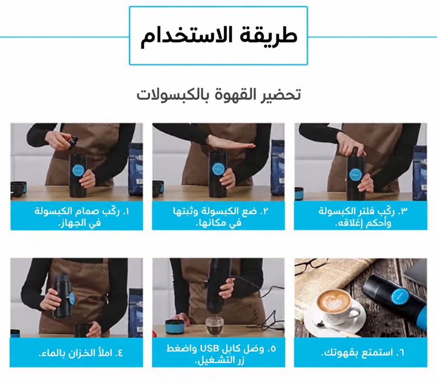 ماكينة إسبريسو محمولة CoBeSi – للكبسولات والقهوة المطحونة