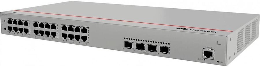 Huawei S220-24P4X Switches, 24 x 10/100/1000BASE-T Ports, 4 x 10GE SFP+ Ports, 400W PoE+, Built In AC Power, 95Mpps Packet Forwarding Rate, 128Gbit/s Switching Capacity | 98012376