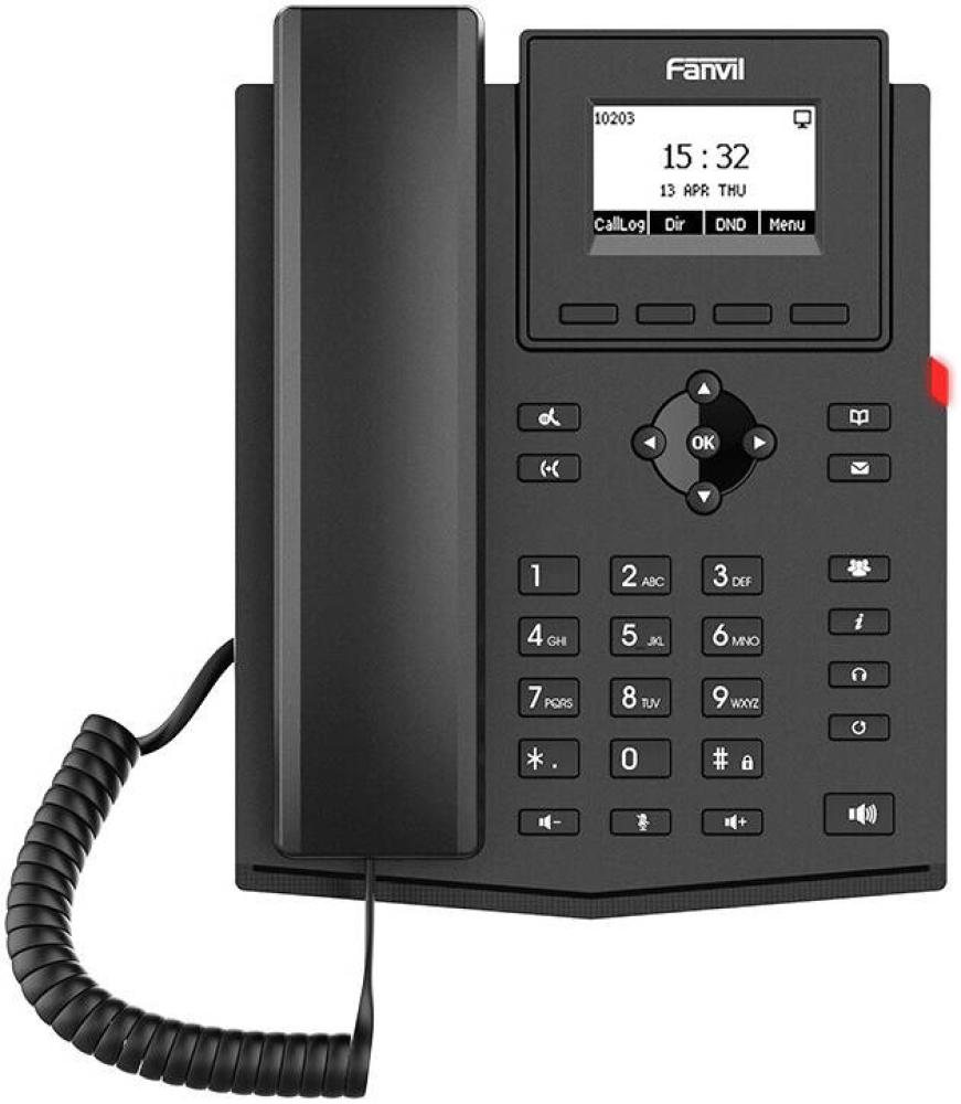Fanvil X301W Entry Level WiFi IP Phone Dual Band 2.4GHz & 5GHz 2 SIP Lines HD Voice 132x64 LCD Display VoIP Desk Phone, Black | Fanvil-X301W