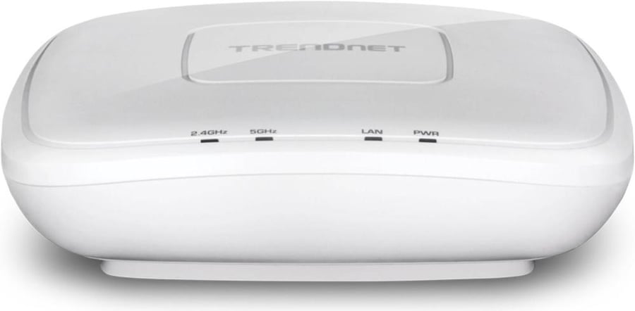 TRENDnet AC1200 Dual Band PoE Access Point, 867Mbps WiFi AC + 300Mbps WiFi N Bands, Gigabit PoE LAN Port, Centralized Management, Mounting Plate, White | TEW-821DAP