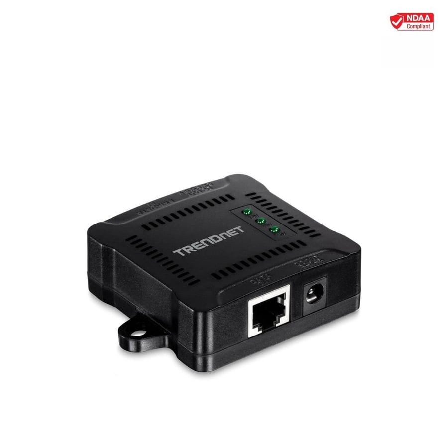TRENDnet Gigabit PoE Splitter, 1 x Gigabit PoE Input Port, 1 x Gigabit Output Port, Up to 100m (328 ft), Supports 5V, 9V, 12V Devices, 802.3af PoE Compatible, PoE Powered, Black, TPE-104GS