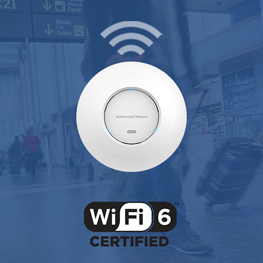 Grandstream WiFi 6 AP: 1.77Gbps Speed, 2x Gigabit Ethernet Ports, 175m Range, Adv. QoS, Secure Boot, White | GWN7660