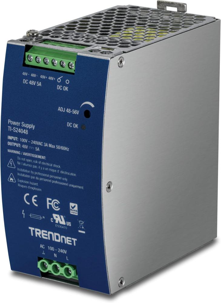 TRENDnet 10-Port Industrial Gigabit L2 Managed PoE+ DIN-Rail Switch, 8 x Gigabit PoE+ Ports, DIN-Rail Mount, 2 x SFP Slots, 24–57V DC Power Input, IP30, VLAN, Lifetime Protection, Black, TI-PG102i