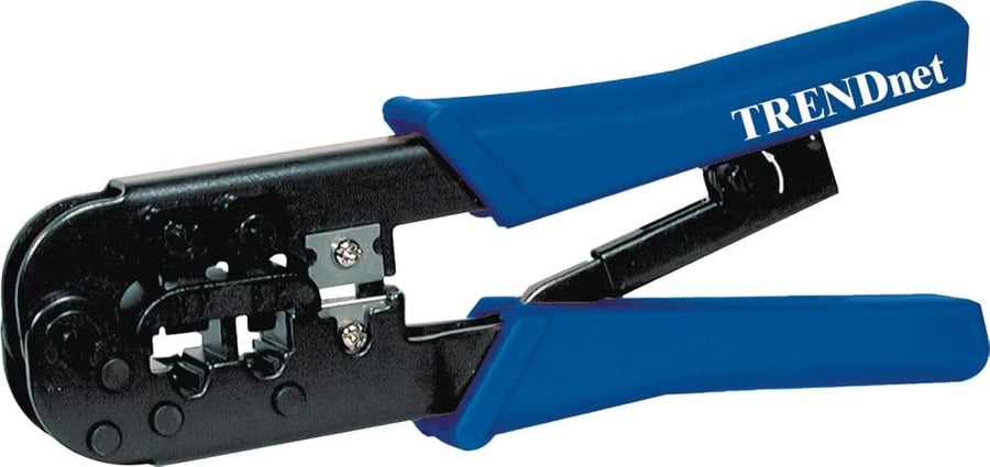 TRENDnet Crimping Tool, 8P/Rj-45 & 6P/Rj-12, Rj-11 Crimp, Cut, Strip Tool, TC-CT68,Blue/Black