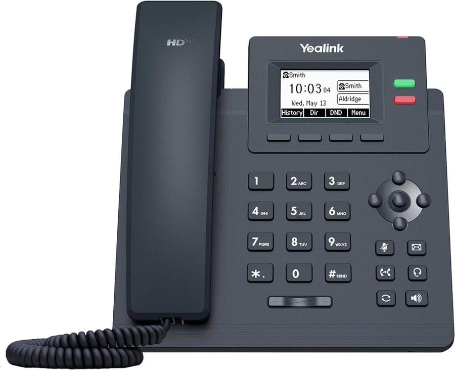 Yealink SIP T31G Entry Level HD Gigabit IP Corded Phone with Extra Large Graphical Pixel Backlit LCD Display (132 x 64) - Black