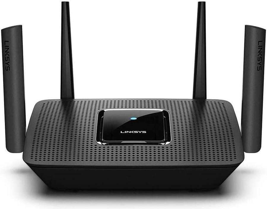 Linksys Tri- Band Mesh WiFi Router with AC4800 2 Velop Plug-In Nodes-Bundle, Tri-Band Gigabit, 2.2 Gbps Speed, 4x External Adjustble Antennas, 1x Gigabit WAN, 4x Gigabit LAN, Black | MR8300-ME-2BDL