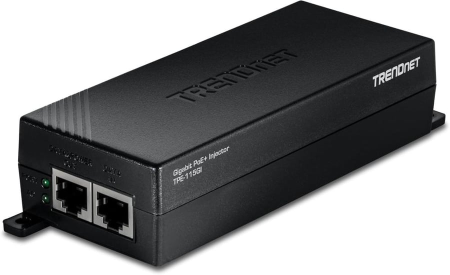 TRENDnet Gigabit Power Over Ethernet Plus (PoE+) Injector,Converts Non-PoE Gigabit to PoE+ or PoE Gigabit, Network Distances up to 100 M (328 Ft.), TPE-115GI
