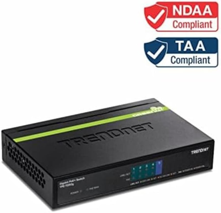 TRENDnet 5-Port Gigabit PoE+ Switch, 31 W PoE Budget, 10 Gbps Switching Capacity, Plug & Play, Full & Half Duplex, TPE-TG50g