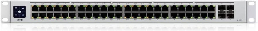 Ubiquiti Networks UniFi USW-48-POE 48-Port Gigabit PoE+ Compliant Managed Switch, 104 Gbps Switching Capacity, 195W PoE Power, Layer 2 Management, -5 to 40°C Operating Temperature | USW-48-POE