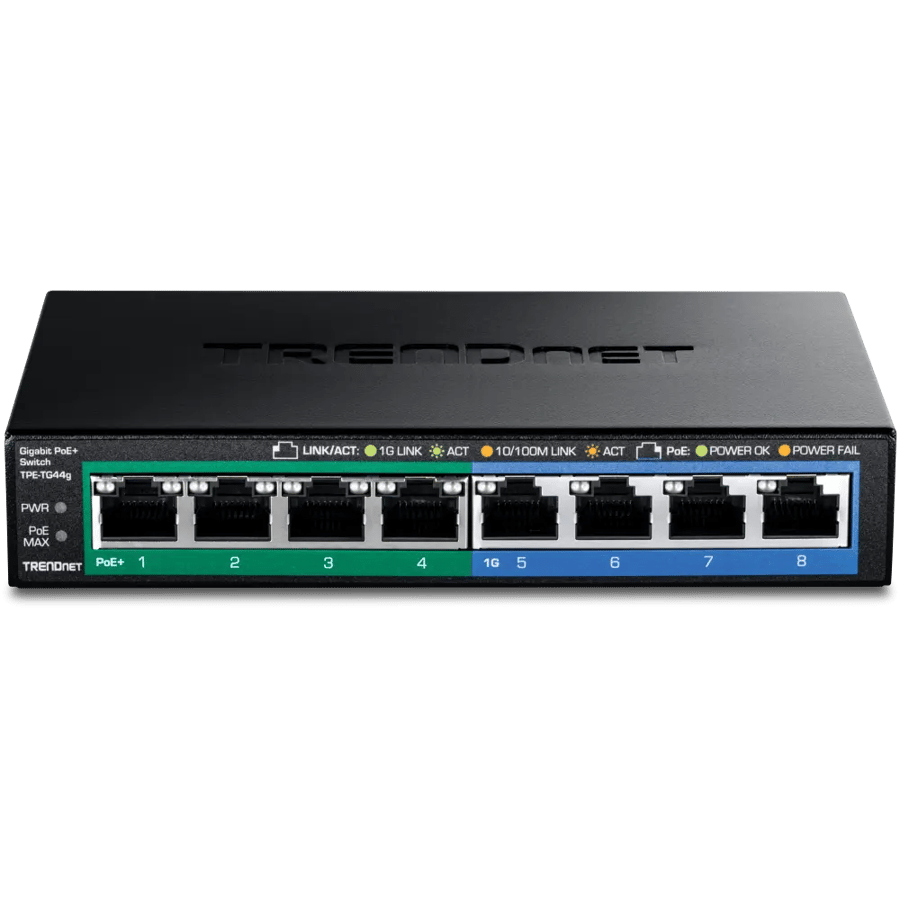 TRENDnet 8-Port Gigabit GREENnet PoE+ Switch (TPE-TG44g)