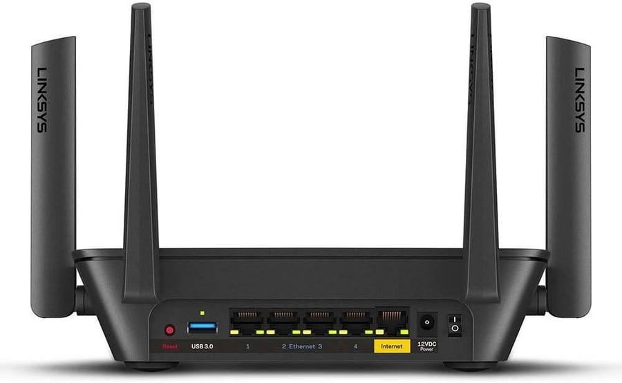 Linksys Tri- Band Mesh WiFi Router with AC4800 2 Velop Plug-In Nodes-Bundle, Tri-Band Gigabit, 2.2 Gbps Speed, 4x External Adjustble Antennas, 1x Gigabit WAN, 4x Gigabit LAN, Black | MR8300-ME-2BDL